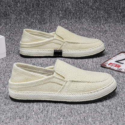 👟 PROMO LIMITÉE 50% DE RÉDUCTION ! ✨ Chaussures Slip-On en Toile Homme – Respirantes, Flexibles, Style Décontracté 🌿
