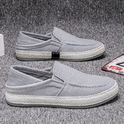 👟 PROMO LIMITÉE 50% DE RÉDUCTION ! ✨ Chaussures Slip-On en Toile Homme – Respirantes, Flexibles, Style Décontracté 🌿
