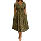 👗 50% DE RÉDUCTION ! 💐Robe pour femme à encolure en V, motif floral et taille froncée🌺