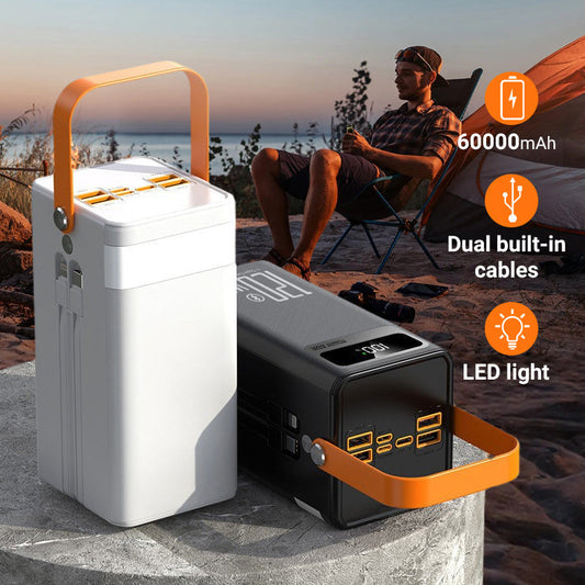 ⏳️ 50% DE RÉDUCTION !  ⛺ Batterie externe portable pour une recharge rapide en extérieur, avec lampe LED 🔋