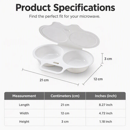⏳ 50% DE RÉDUCTION ! 🍳Cuiseur à œufs pour micro-ondes à double compartiment – Cuisson rapide sans huile, en PP de qualité alimentaire et polyvalent.