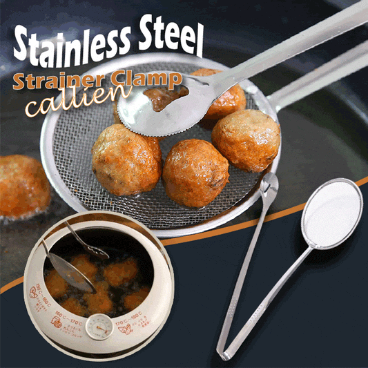 🏆 Offre spéciale du dernier jour :17.99€ ! 🍳 2 achetés 1 offerts 🍡Pince anti-fuites d'huile en acier inoxydable – Cuillère filtrante et pince alimentaire 2 en 1