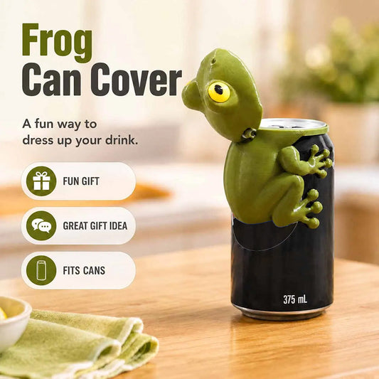 🐸 50% DE RÉDUCTION ! 🥤Joli couvercle de canette en forme de grenouille – Silicone alimentaire, fermeture étanche