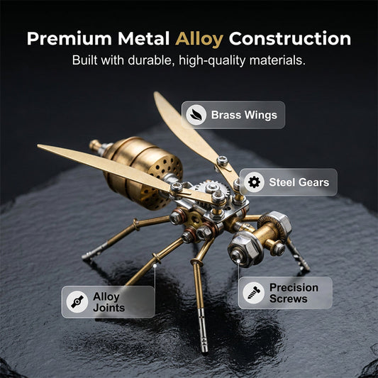 🐝 50 % DE RÉDUCTION EN CE MOMENT ! ⚙️ Kit de maquette 3D abeille mécanique en métal – Puzzle DIY steampunk, une déco rétro-futuriste fascinante 🛠️✨