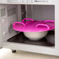 🏆 Deux achetés un offert 🍽️ Plateau Pliable 2-en-1 pour Micro-ondes – Réchauffe Deux Plats Ensemble | Poignées Cool-Touch | Silicone Alimentaire Sans BPA✨