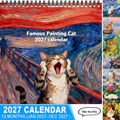🗓️ PROMO FLASH : 50% DE RÉDUCTION !🐱 Calendrier 2027 Mèmes de Chats Drôles✨