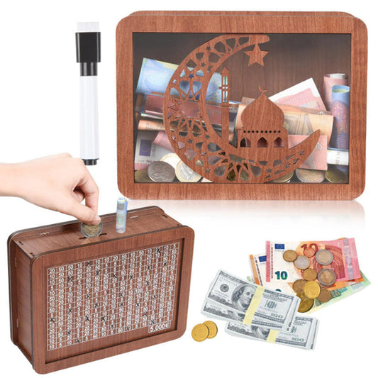 🏆 50 % DE RÉDUCTION EN CE MOMENT ! 🎁Tirelire en bois avec feutre marqueur